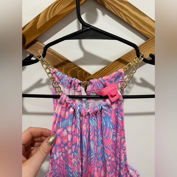 Lilly Pulitzer Bowen jumpsuit in the Pink Sorbet High Altitude print. - Picture 5 of 12